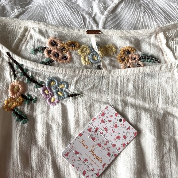 Free People Paris Picnic Patchwork Lace Top - Picture 9 of 9